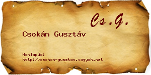 Csokán Gusztáv névjegykártya
